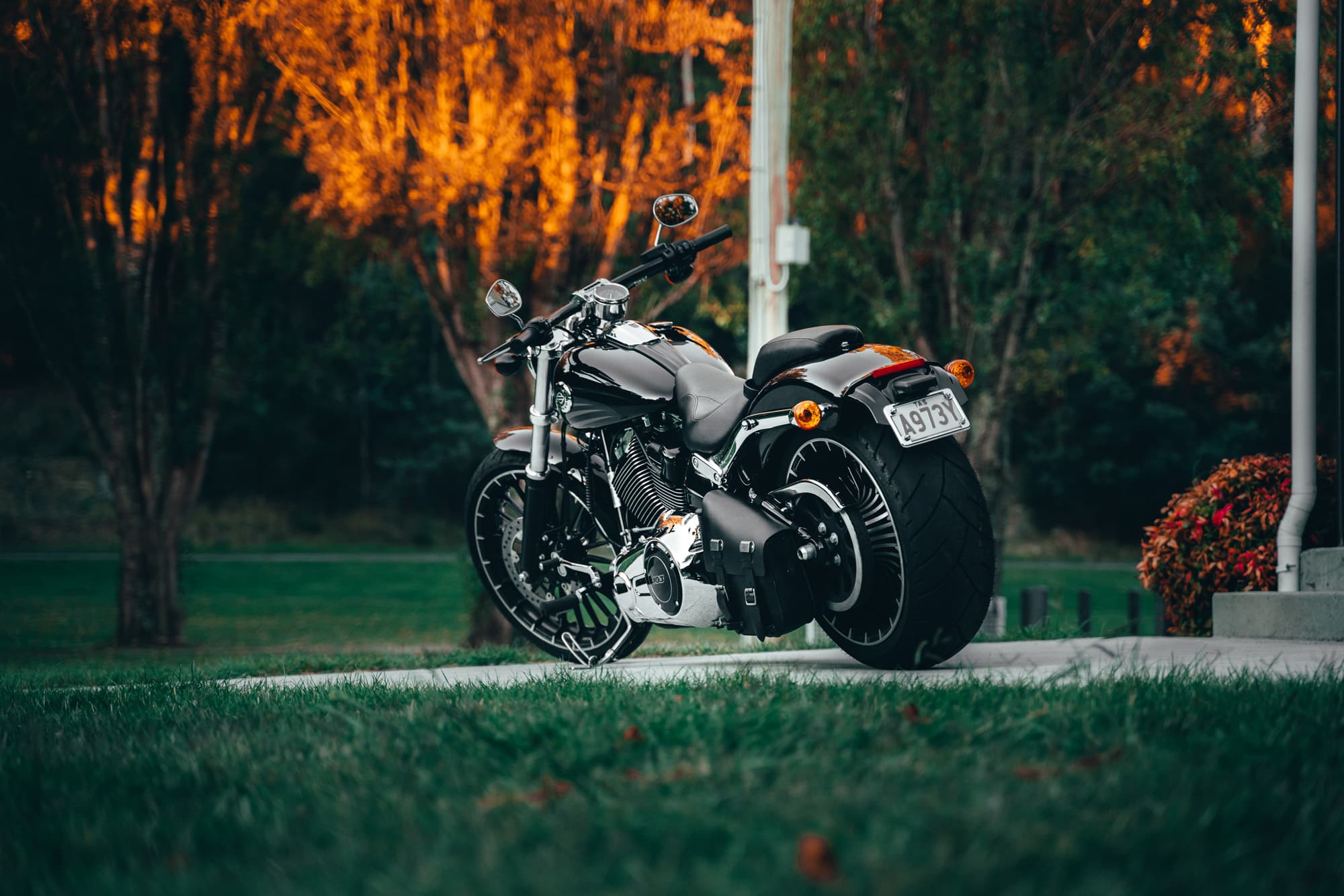 Harley Davidson Breakout black and chrome photography