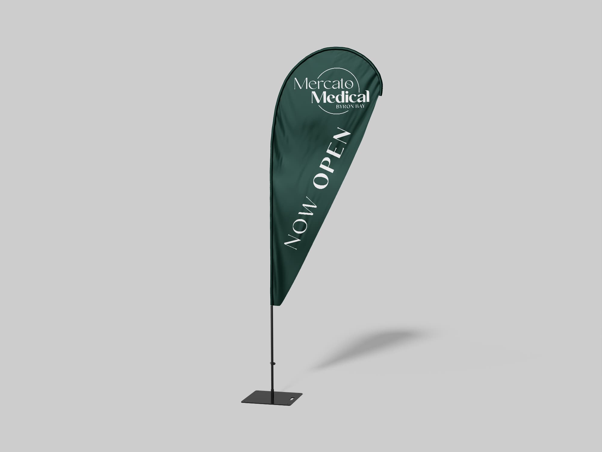 GP Collective teardrop flag signage design