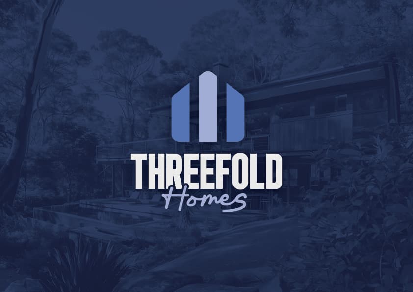 Threefold Homes logo presentation by Brand in Black