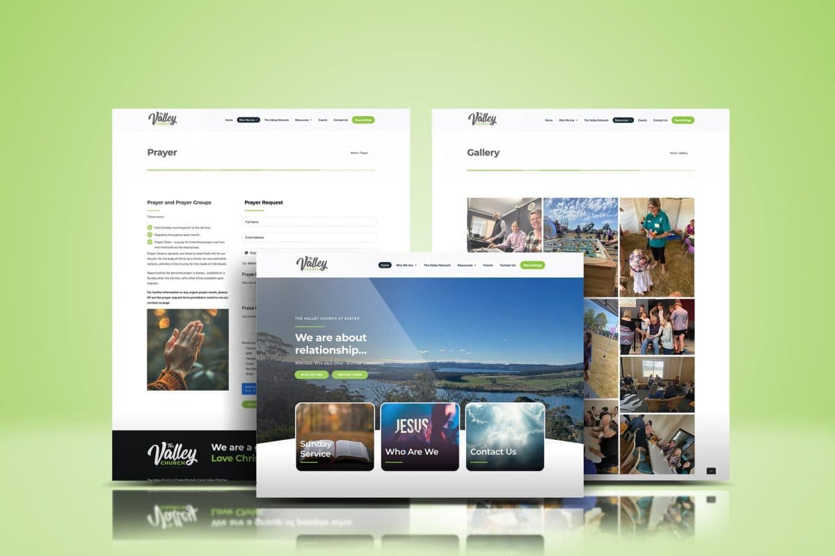 The Valley Church website design by Brand in Black