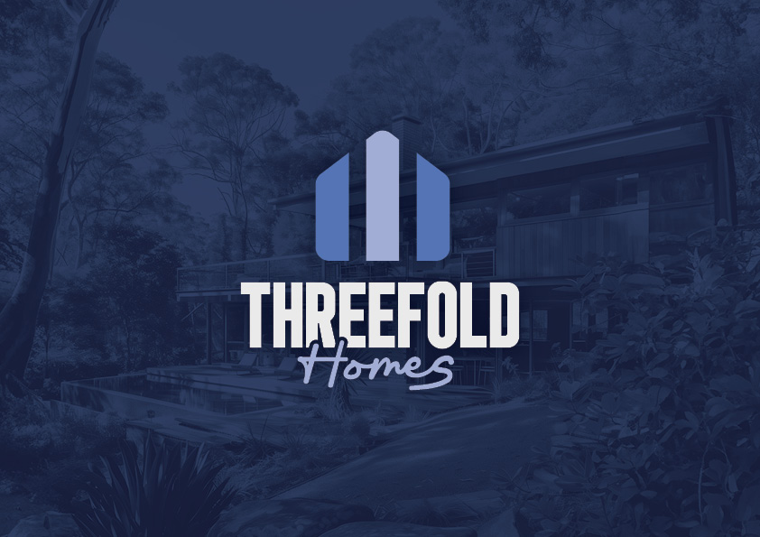Threefold Homes logo presentation by Brand in Black